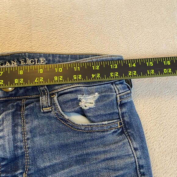 American Eagle Women's Jeans Size 4 Distressed Super Stretch Skinny Regular - Picture 5 of 16